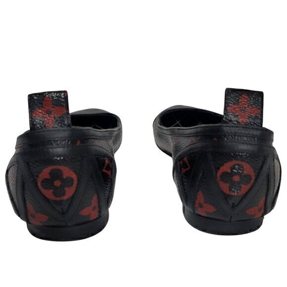 Louis Vuitton Monogram Red Black Flats 35 - Picture 7 of 11